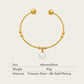 TT100053 Sajewell Titanium Steel 18K Gold Plated Mini Beads With Freshwater Drop Pearl Open Cuff Bangle Bracelet