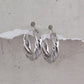 TT200050 Sajewell Titanium Steel Croissant Twisted Hoop Earrings
