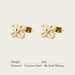 TT200068 Sajewell Titanium Steel 18K Gold Plated Mosaic Zircon Flower Stud Earrings