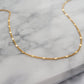 TT300067 Sajewell Titanium Steel 18K Gold Plated Sparkle Flat Sequin Chain Choker Necklace