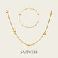 TT500028 Sajewell Titanium Steel 18K Gold Plated Unisex Beads Chain Set (necklace and bracelet) - G