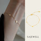 TT500030 Sajewell Titanium Steel 18K Gold Plated Minimalist Tiny Triple Heart Set (necklace and bracelet)
