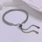 TT100040 Titanium Steel Minimalist Adjustable Braided Drawstring Bracelet
