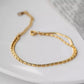 TT100042 Sajewell Titanium Steel Double Layered Herringbone Flat Snake Chain and Beaded Bracelet