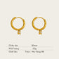 TT200035 Sajewell Titanium Steel 18K Gold Plated Single Zircon Drop Small Hoop Earrings