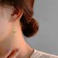 TT200045 Sajewell Titanium Steel 4 Leaf Clover & Bar Drop Threader Earrings