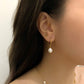 TT200051 Sajewell Titanium Steel Minimalist Pearl Drop Hoop Earrings