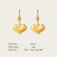 TT200055 Sajewell Titanium Steel 18K Gold Plated Puffy Heart Dangle Earrings