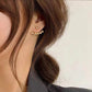 TT200060 Sajewell Titanium Steel 18K Gold Plated Bead Ear Jacket Stud Earrings