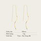 TT200064 Sajewell Titanium Steel 18K Gold Plated Wave Long Tassel & Bar Threader Earrings