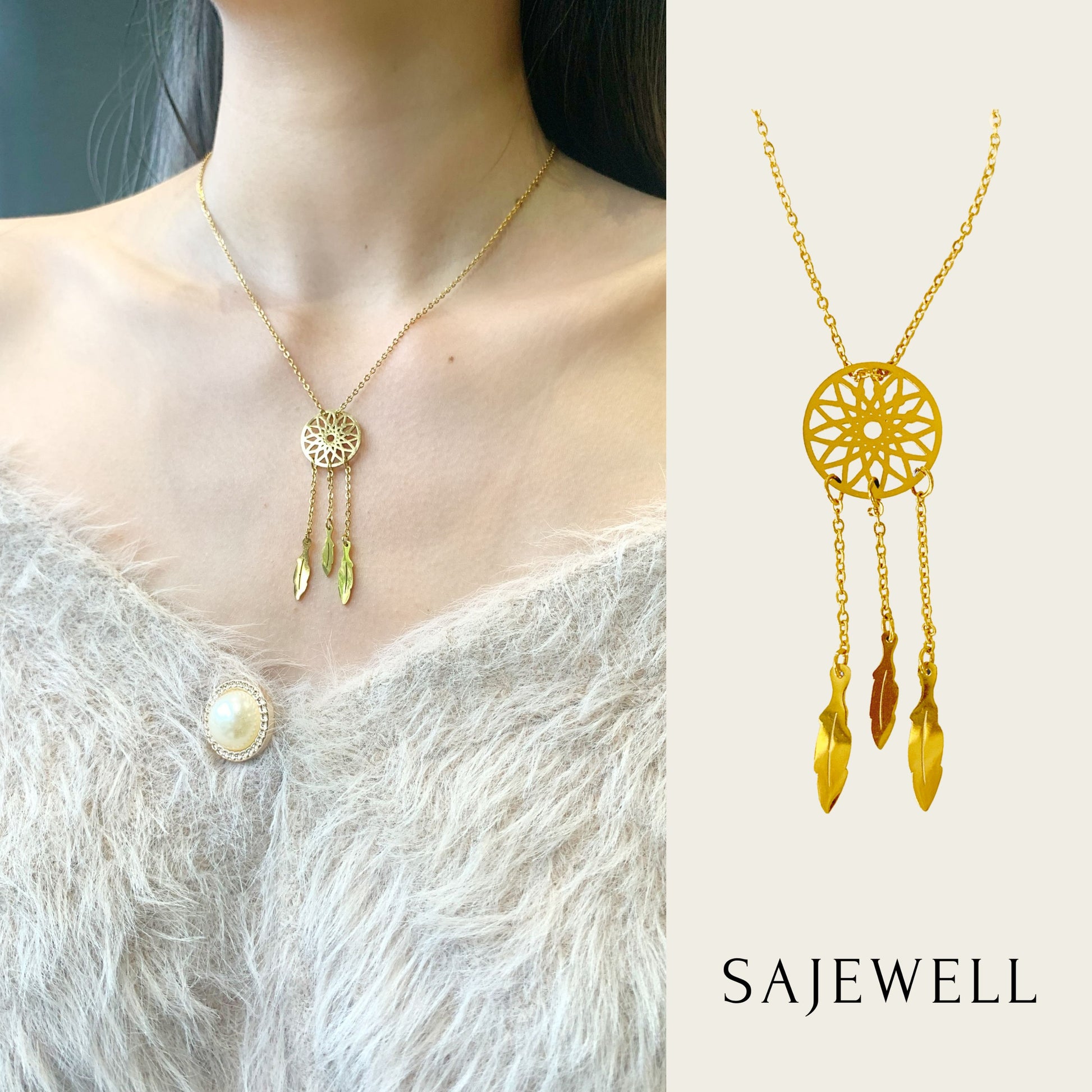 Buy Gold Tree of Life Necklace 9ct Solid Gold Dream Catcher Necklace for  Women Dainty Family Tree Pendant Christmas/Birthday Jewellery Gift for  Girlfriend Wife Mum Her 16+1+1 inch Online at desertcartINDIA