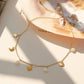 TT300039 Sajewell Titanium Steel Fresh Water Pearl, Star & Moon Dangle Choker Necklace