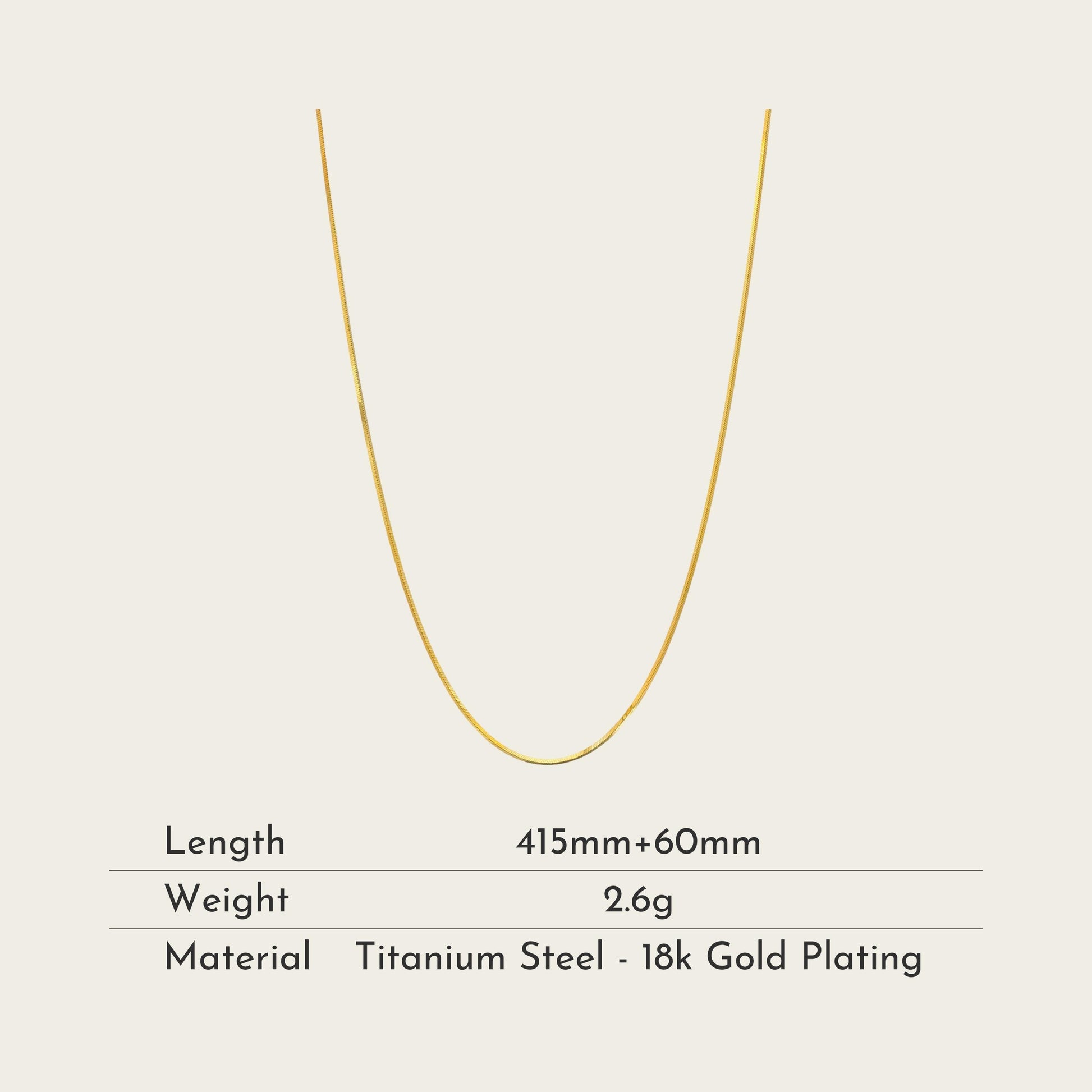 TT300042 Sajewell Titanium Steel Snake Chain Herringbone Choker Necklace