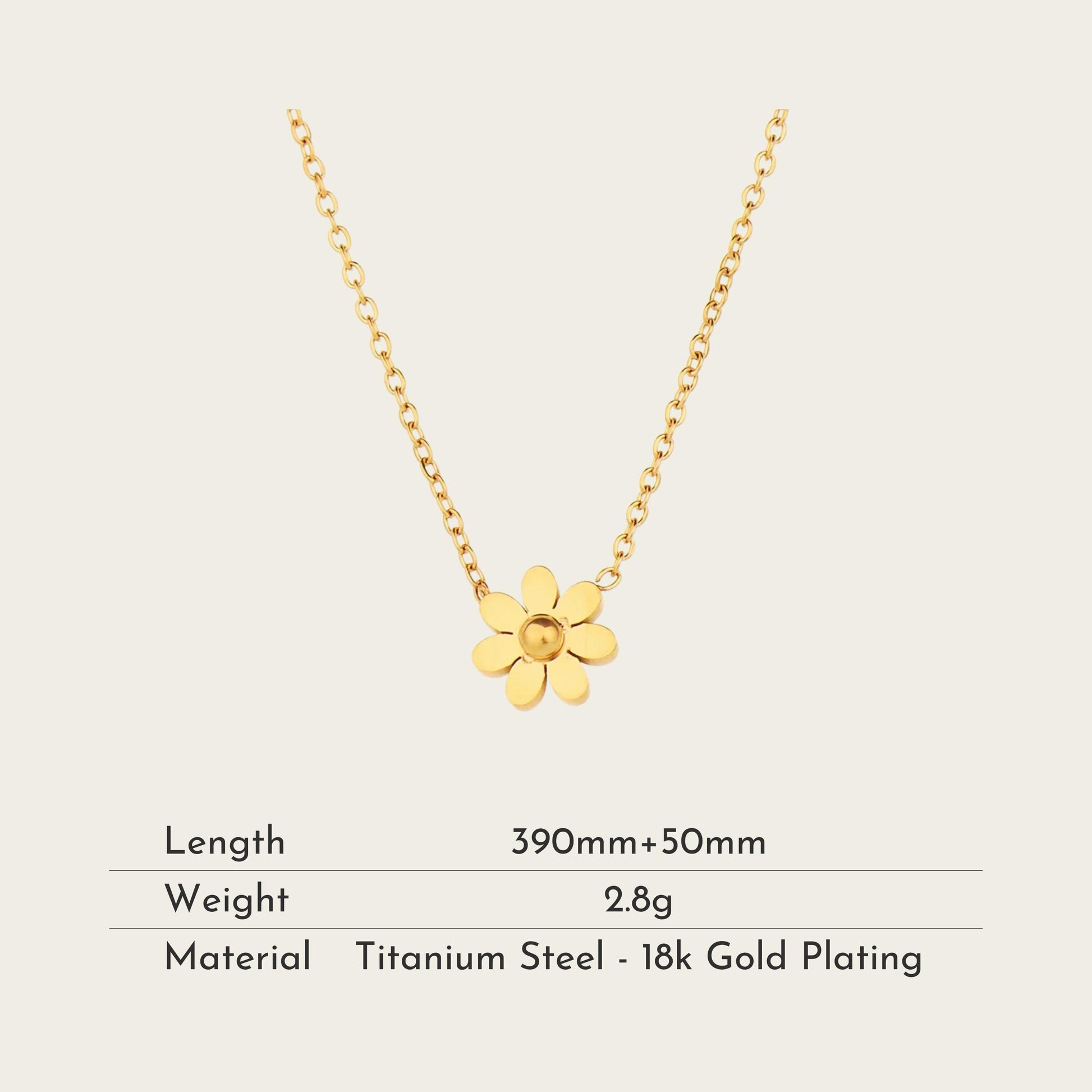 TT300053 Sajewell Titanium Steel Simple Single Daisy Flower