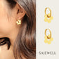 TT500021 Titanium Steel 18K Gold Plated 5 Petal Flower Chain OT Buckle Jewelry Set (necklace, bracelet, and earrings)