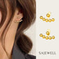 TT500024 - Sajewell Titanium Steel 18K Gold Plated Minimalist Bead Chain Jewelry Set (necklace, bracelet, and earrings)